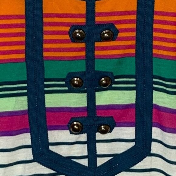 Gracia Dress Womens Small S Sleeveless Mini Shift Striped Multicolor Casual - Picture 8 of 11